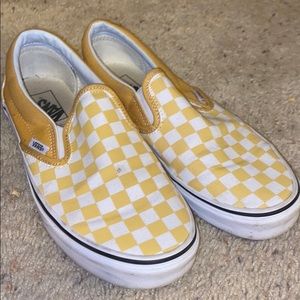 mustard slip ons